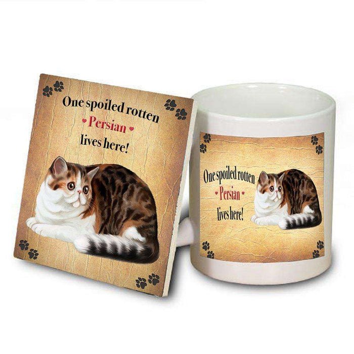 Persian Spoiled Rotten Cat Coaster and Mug Combo Gift Set