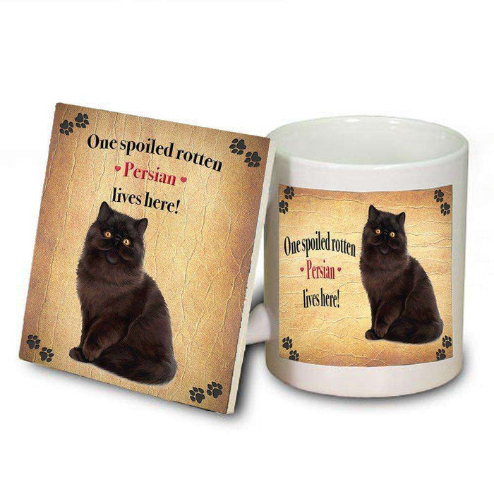 Persian Spoiled Rotten Cat Coaster and Mug Combo Gift Set