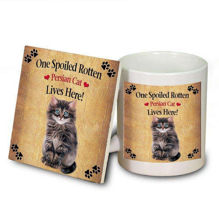 Persian Spoiled Rotten Cat Mug and Coaster Set