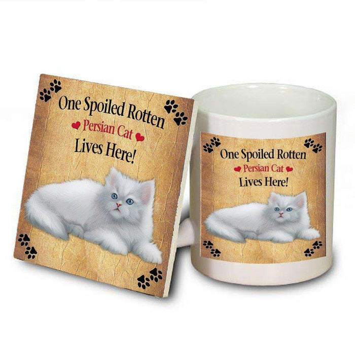 Persian Spoiled Rotten Cat Mug and Coaster Set