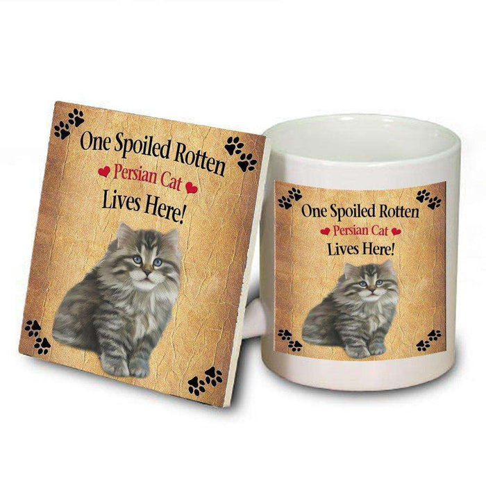 Persian Spoiled Rotten Cat Mug and Coaster Set