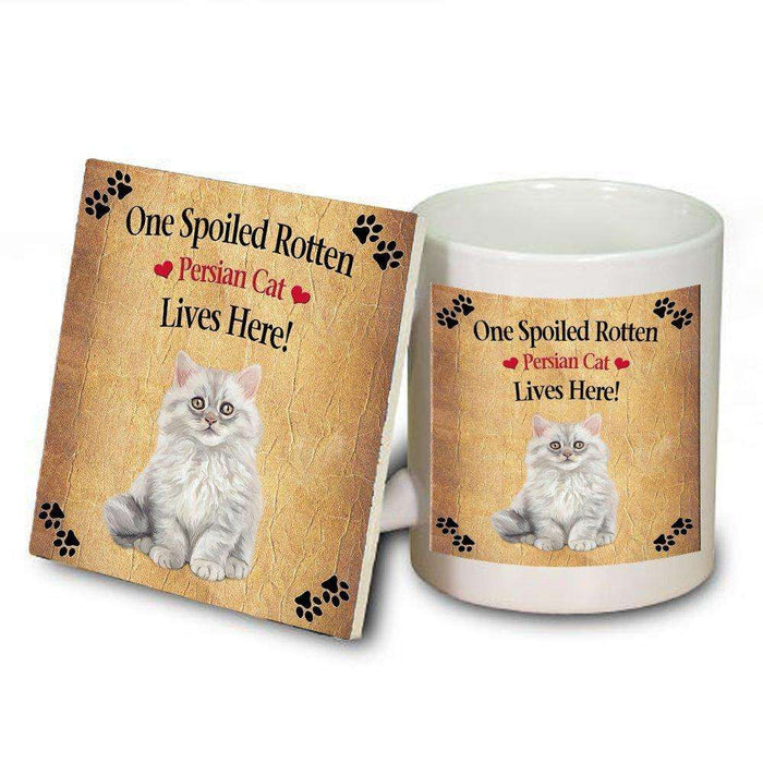 Persian Spoiled Rotten Cat Mug and Coaster Set