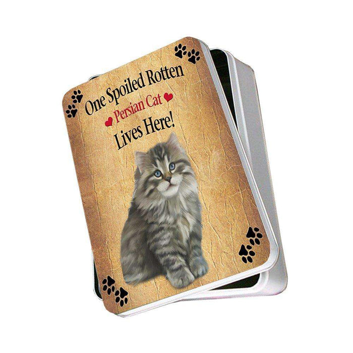 Persian Spoiled Rotten Cat Photo Storage Tin