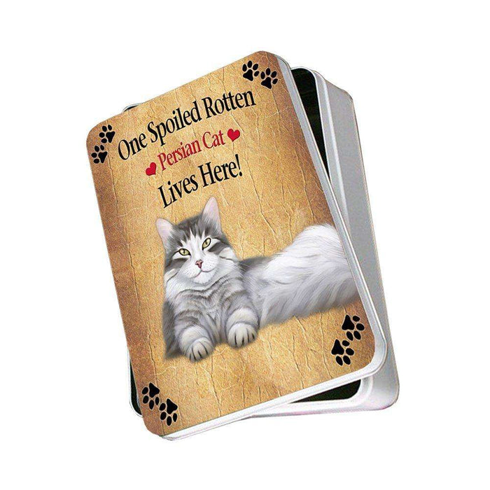 Persian Spoiled Rotten Cat Photo Storage Tin