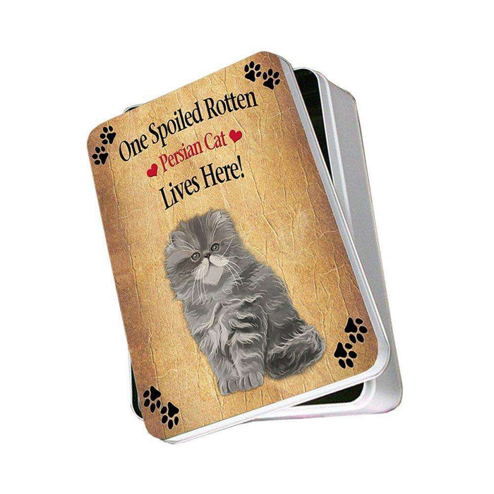 Persian Spoiled Rotten Cat Photo Storage Tin