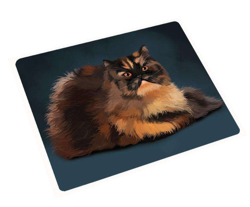 Persian Tortie Cat Art Portrait Print Woven Throw Sherpa Plush Fleece Blanket