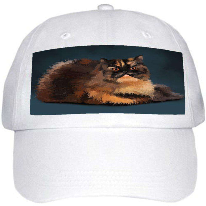 Persian Tortie Cat Ball Hat Cap Off White