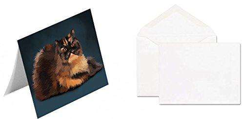 Persian Tortie Cat Handmade Artwork Assorted Pets Greeting Cards and Note Cards with Envelopes for All Occasions and Holiday Seasons