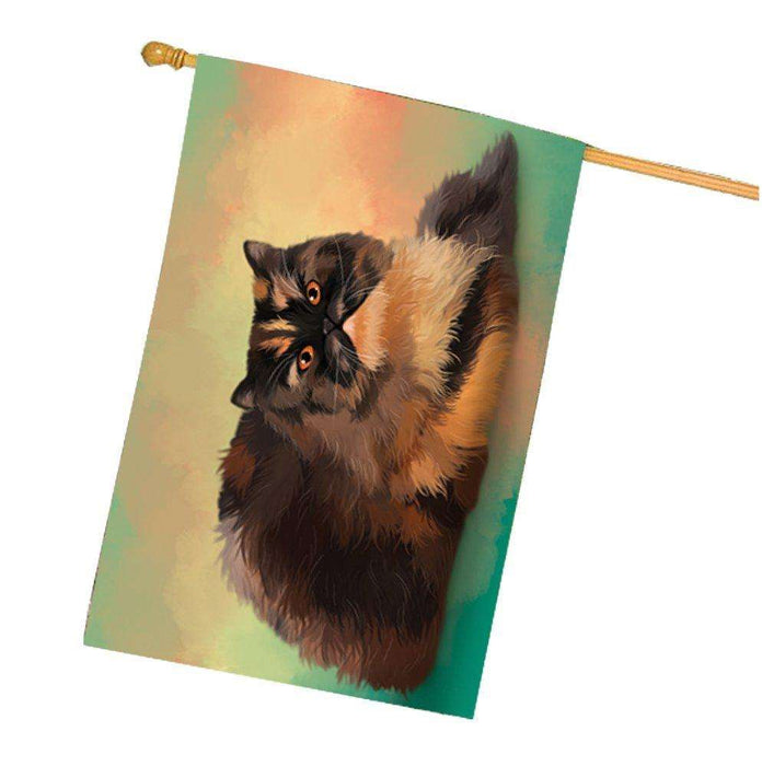 Persian Tortie Cat House Flag