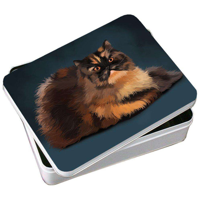 Persian Tortie Cat Photo Storage Tin