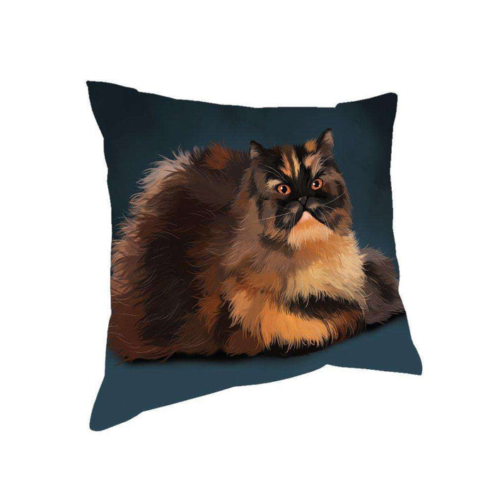 Persian Tortie Cat Throw Pillow