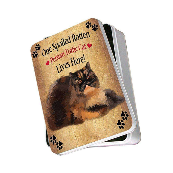 Persian Tortie Spoiled Rotten Cat Photo Storage Tin