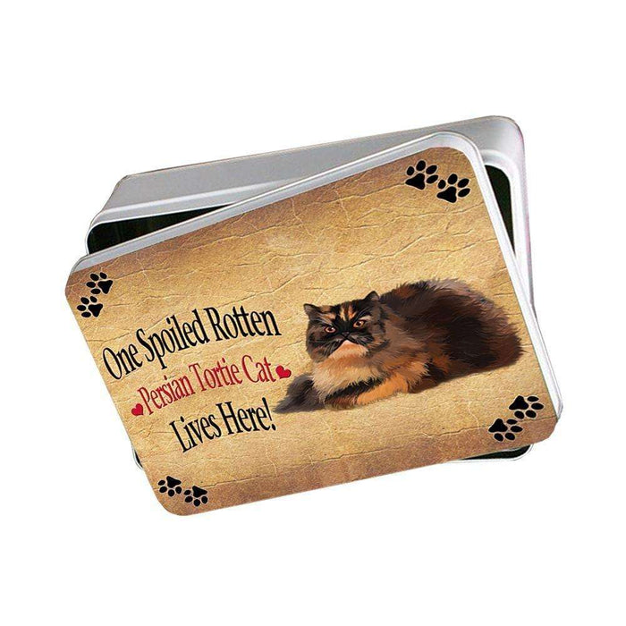 Persian Tortie Spoiled Rotten Cat Photo Storage Tin