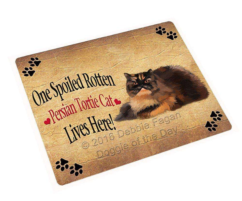 Persian Tortie Spoiled Rotten Cat Tempered Cutting Board