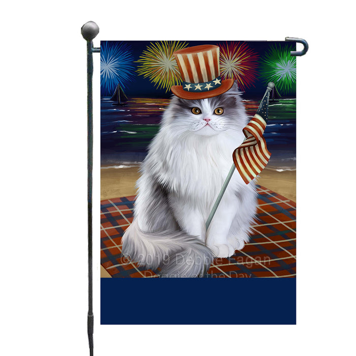 Personalized 4th of July Firework Persian Cat Custom Garden Flags GFLG-DOTD-A58004