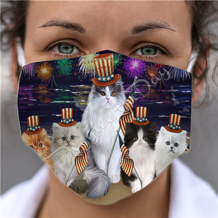 4th of July Independence Day Persian Cats Face Mask FM49425