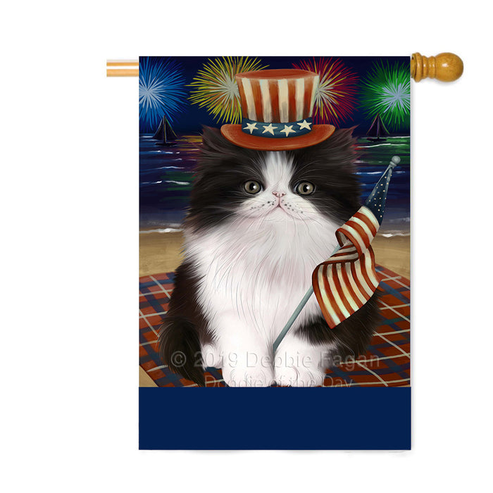 Personalized 4th of July Firework Persian Cat Custom House Flag FLG-DOTD-A58062
