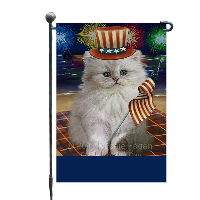 Personalized 4th of July Firework Persian Cat Custom Garden Flags GFLG-DOTD-A58007