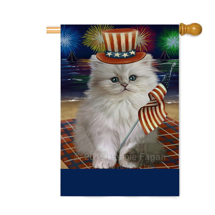 Personalized 4th of July Firework Persian Cat Custom House Flag FLG-DOTD-A58063