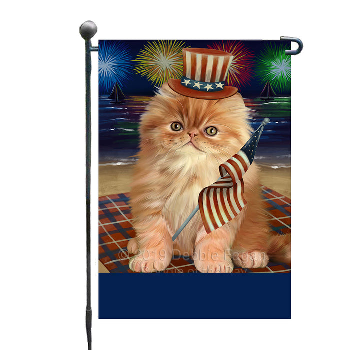Personalized 4th of July Firework Persian Cat Custom Garden Flags GFLG-DOTD-A58008