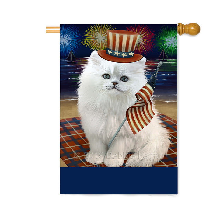 Personalized 4th of July Firework Persian Cat Custom House Flag FLG-DOTD-A58065
