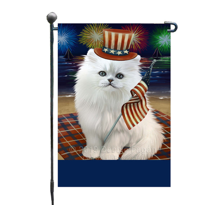Personalized 4th of July Firework Persian Cat Custom Garden Flags GFLG-DOTD-A58009