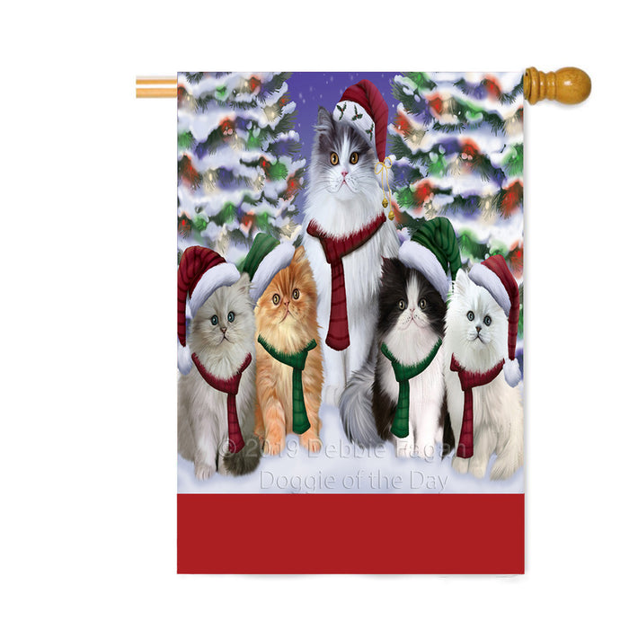Personalized Christmas Happy Holidays Persian Cats Family Portraits Custom House Flag FLG-DOTD-A59190
