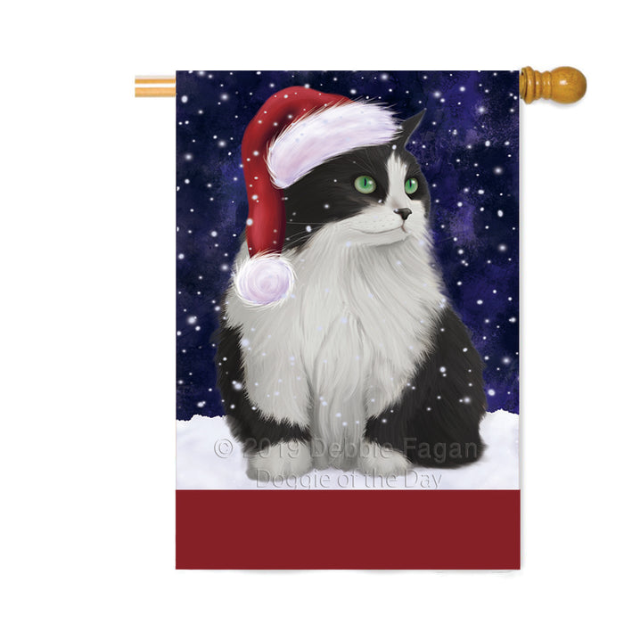 Personalized Let It Snow Happy Holidays Persian Cat Custom House Flag FLG-DOTD-A62436