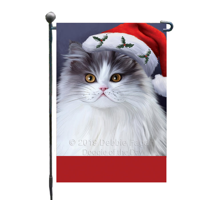 Personalized Christmas Holidays Persian Cat Wearing Santa Hat Portrait Head Custom Garden Flags GFLG-DOTD-A59844