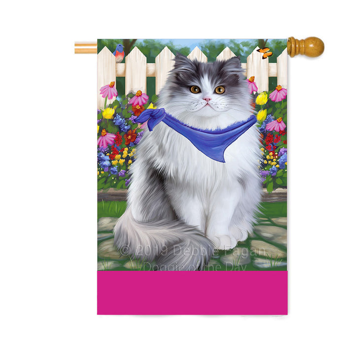 Personalized Spring Floral Persian Cat Custom House Flag FLG-DOTD-A62986