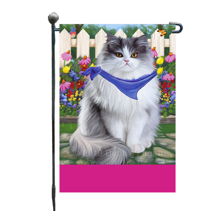 Personalized Spring Floral Persian Cat Custom Garden Flags GFLG-DOTD-A62930