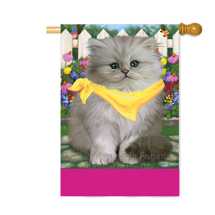 Personalized Spring Floral Persian Cat Custom House Flag FLG-DOTD-A62988