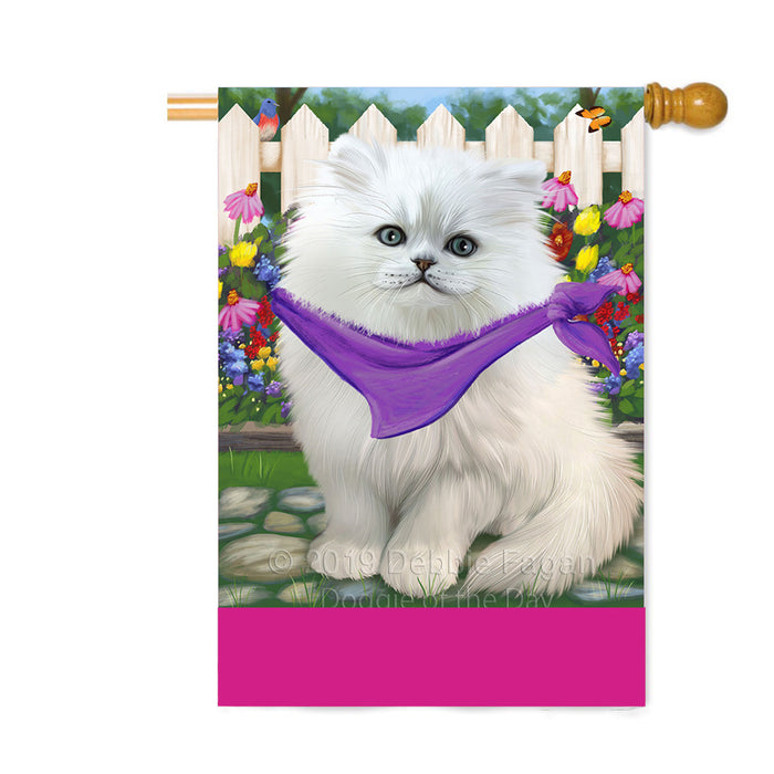 Personalized Spring Floral Persian Cat Custom House Flag FLG-DOTD-A62989