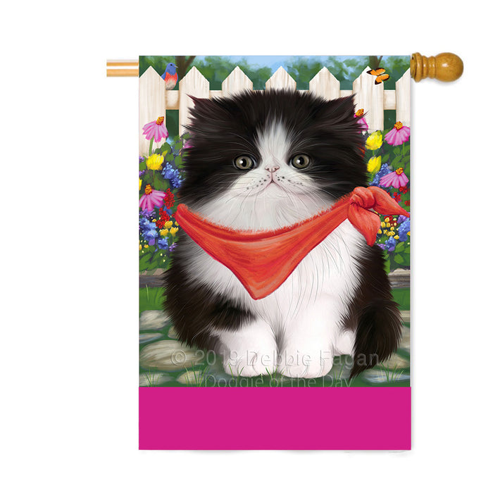 Personalized Spring Floral Persian Cat Custom House Flag FLG-DOTD-A62990