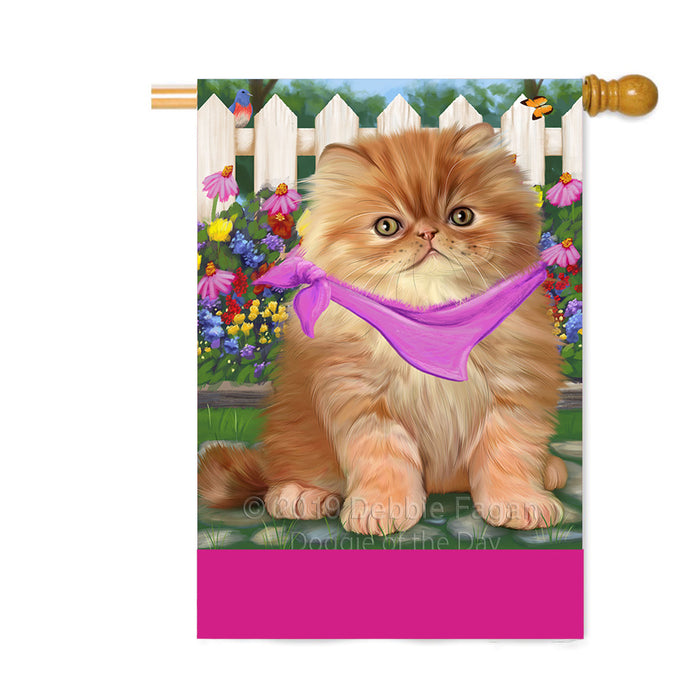 Personalized Spring Floral Persian Cat Custom House Flag FLG-DOTD-A62991
