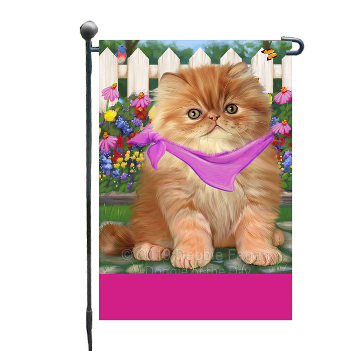 Personalized Spring Floral Persian Cat Custom Garden Flags GFLG-DOTD-A62935