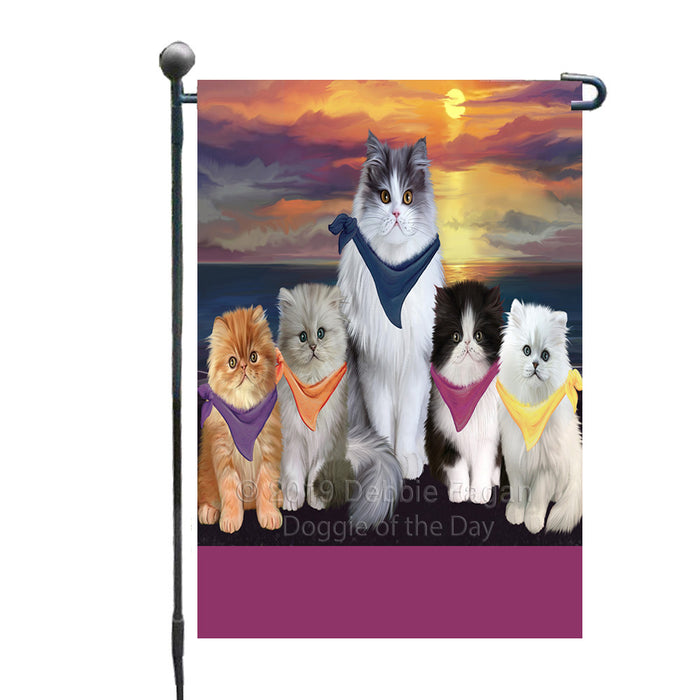 Personalized Family Sunset Portrait Persian Cats Custom Garden Flags GFLG-DOTD-A60617