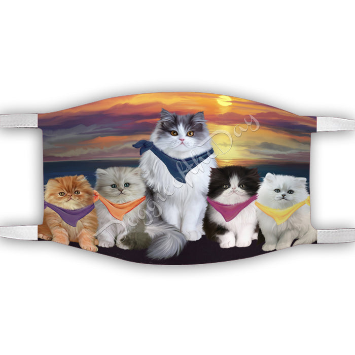 Family Sunset Persian Cats Face Mask FM49222