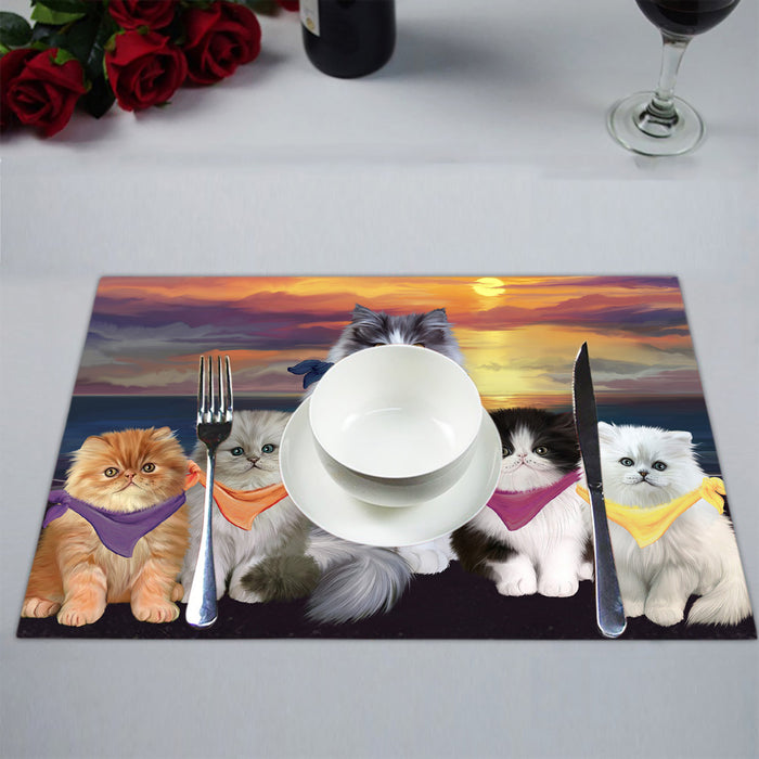 Family Sunset Portrait Persian Cats Placemat