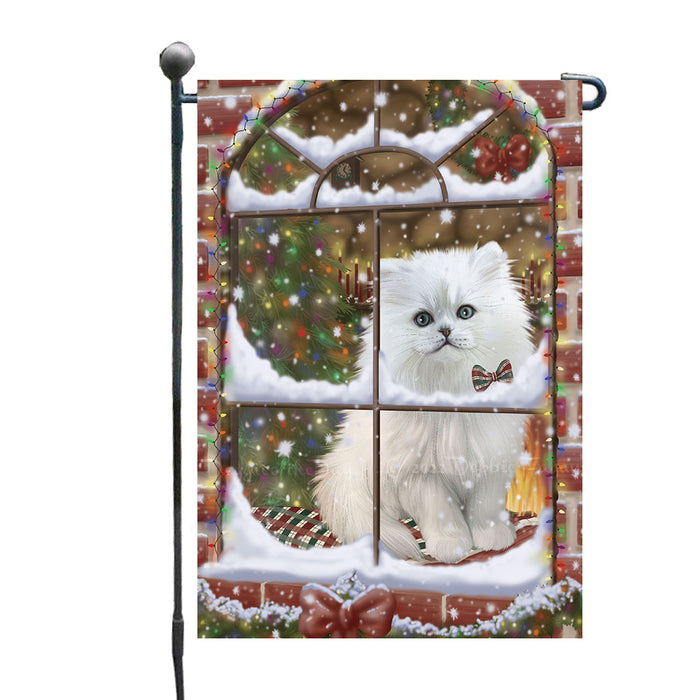 Please come Home for Christmas Persian Cat Garden Flags Outdoor Decor for Homes and Gardens Double Sided Garden Yard Spring Decorative Vertical Home Flags Garden Porch Lawn Flag for Decorations GFLG68850