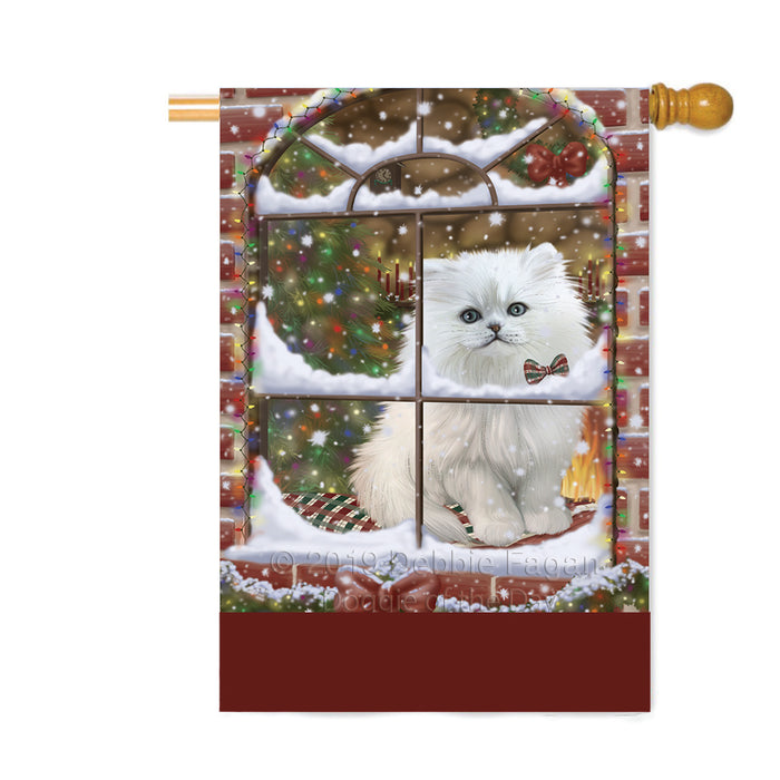 Personalized Please Come Home For Christmas Persian Dog Sitting In Window Custom House Flag FLG-DOTD-A60242