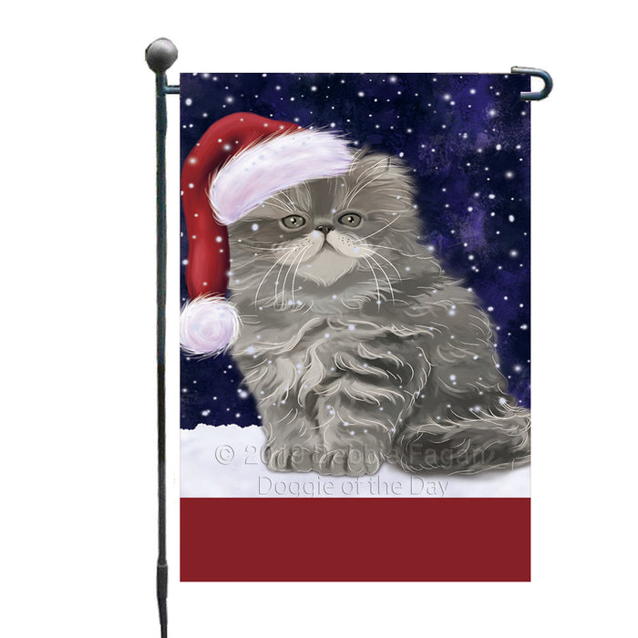 Personalized Let It Snow Happy Holidays Persian Cat Custom Garden Flags GFLG-DOTD-A62381