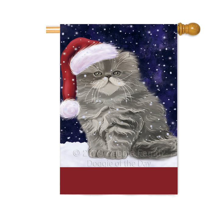 Personalized Let It Snow Happy Holidays Persian Cat Custom House Flag FLG-DOTD-A62437