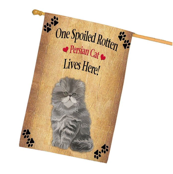Spoiled Rotten Persian Cat House Flag Outdoor Decorative Double Sided Pet Portrait Weather Resistant Premium Quality Animal Printed Home Decorative Flags 100% Polyester FLG68384
