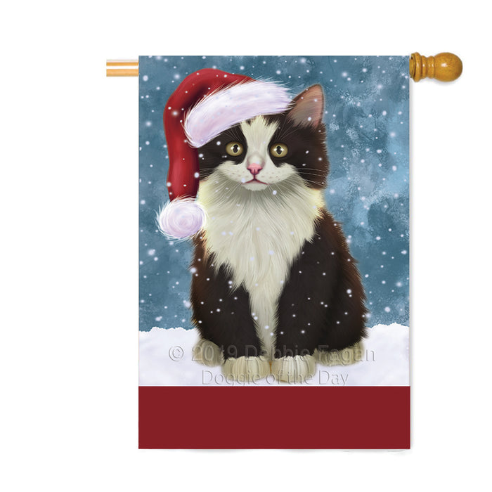 Personalized Let It Snow Happy Holidays Persian Cat Custom House Flag FLG-DOTD-A62438
