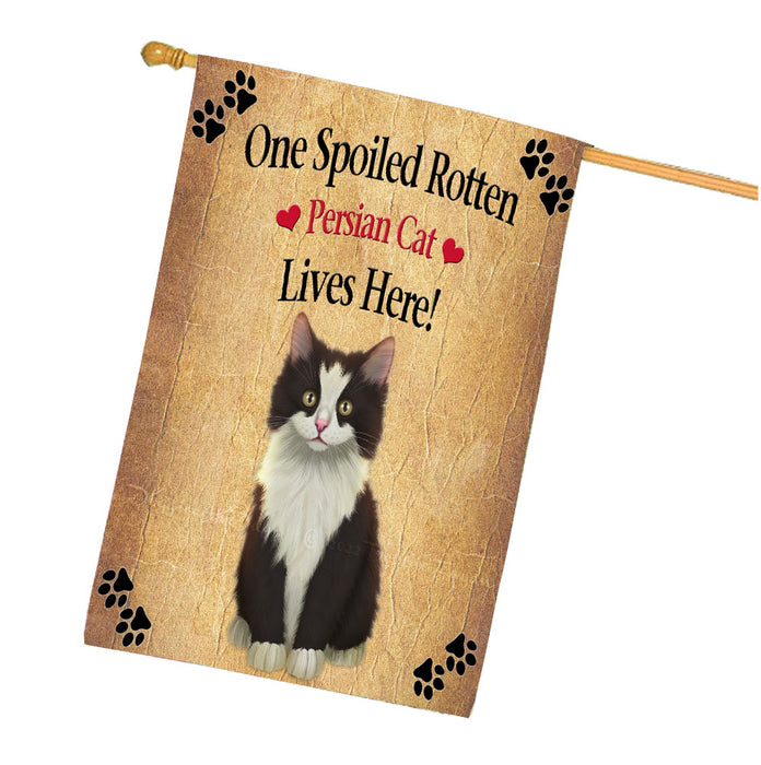 Spoiled Rotten Persian Cat House Flag Outdoor Decorative Double Sided Pet Portrait Weather Resistant Premium Quality Animal Printed Home Decorative Flags 100% Polyester FLG68385