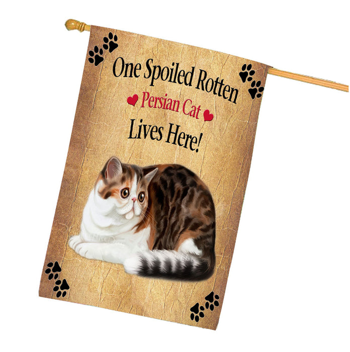 Spoiled Rotten Persian Cat House Flag Outdoor Decorative Double Sided Pet Portrait Weather Resistant Premium Quality Animal Printed Home Decorative Flags 100% Polyester FLG68387