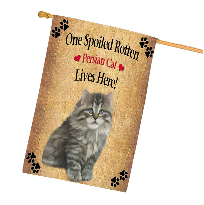Spoiled Rotten Persian Cat House Flag Outdoor Decorative Double Sided Pet Portrait Weather Resistant Premium Quality Animal Printed Home Decorative Flags 100% Polyester FLG68388