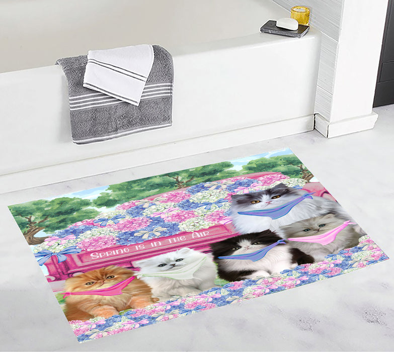 Persian Cats Bath Mat: Explore a Variety of Designs, Personalized, Anti-Slip Bathroom Halloween Rug Mats, Custom, Pet Gift for Dog Lovers