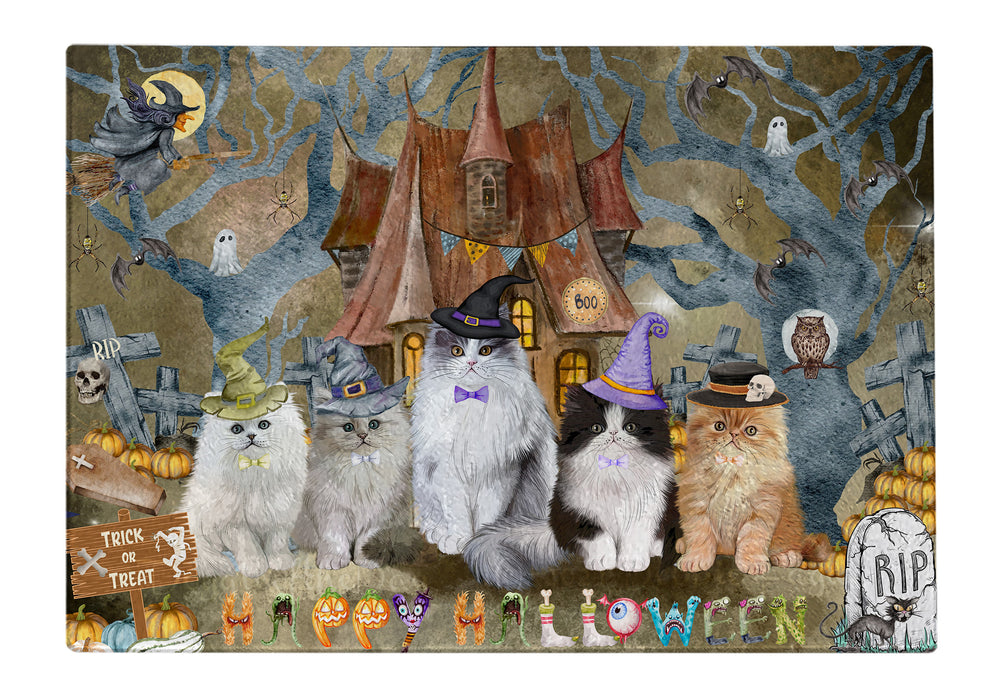 Persian Cats Cutting Board: Explore a Variety of Designs, Personalized, Custom, Kitchen Tempered Glass Scratch and Stain Resistant, Halloween Gift for Pet and Cat Lovers